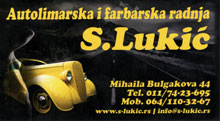 CAR-BODY MECHANIC AND SPRAYER WORKSHOP S.LUKIC Car paintwork Belgrade