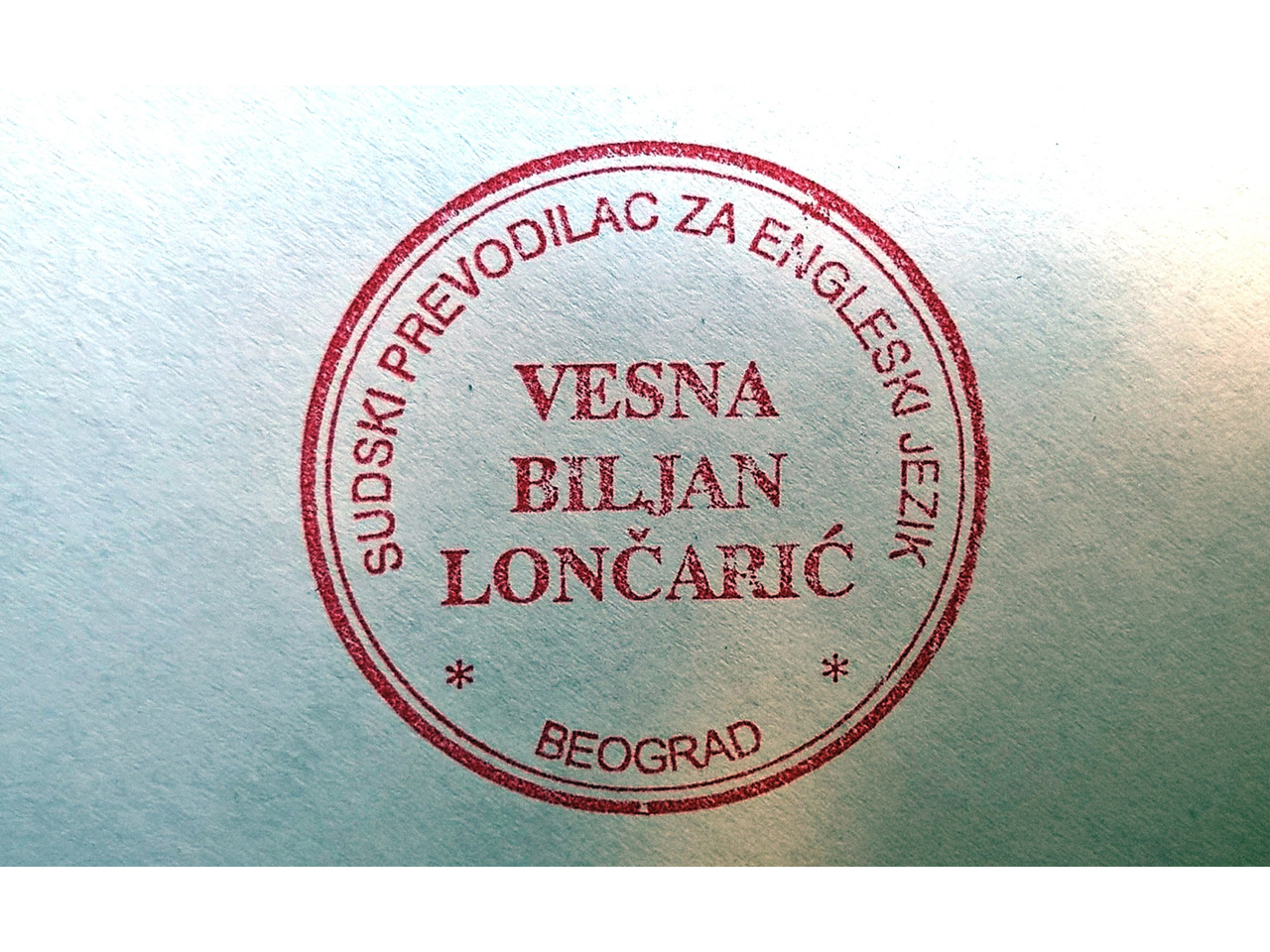 TRANSLATOR AND COURT INTERPRETER FOR ENGLISH LANGUAGE VESNA BILJAN LONCARIC Translators, translation services Belgrade - Photo 6