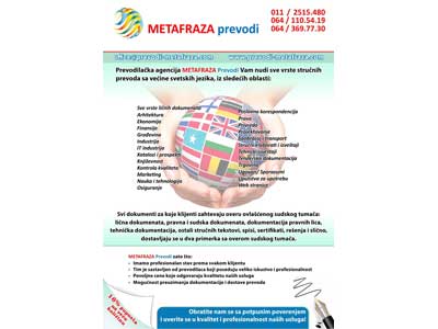 METAFRAZA AGENCY Translators, translation services Beograd