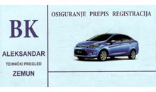 BK ALEKSANDAR TECHNICAL EXAMINATION Car registration Belgrade