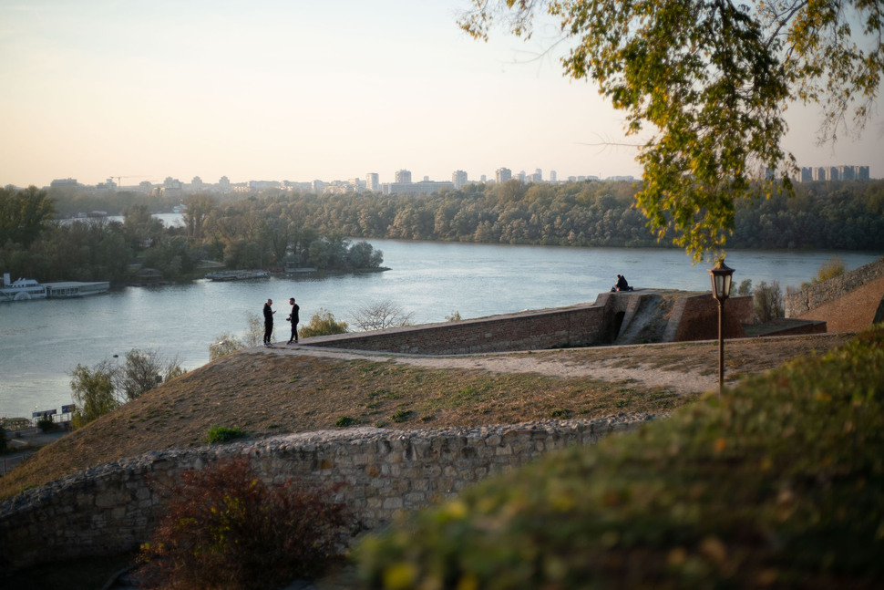 Ušće Save u Dunav, pogled sa Kalemegdana.
